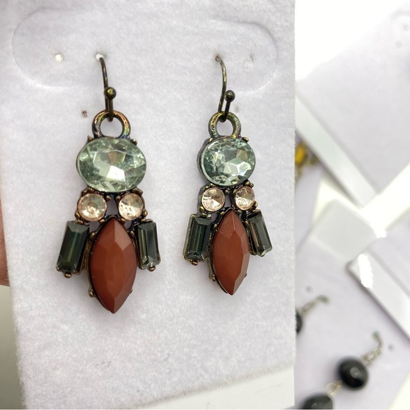 Glass Pierced Sparkly Earrings Bundle of Seven Long Pairs - Picture 3 of 10